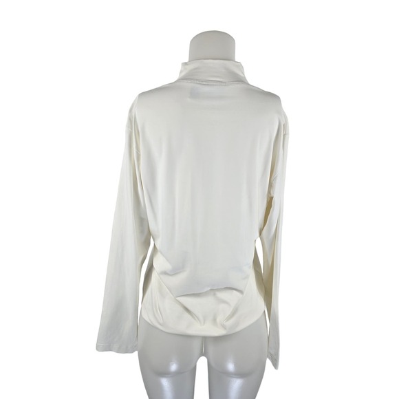 Chico's Design Long Sleeve White High Neck Top 2 -M - Picture 2 of 6